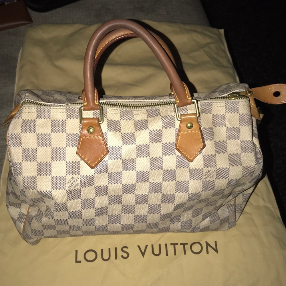 💯Authentic Louis Vuitton ‘Speedy 30’ Damier Azur